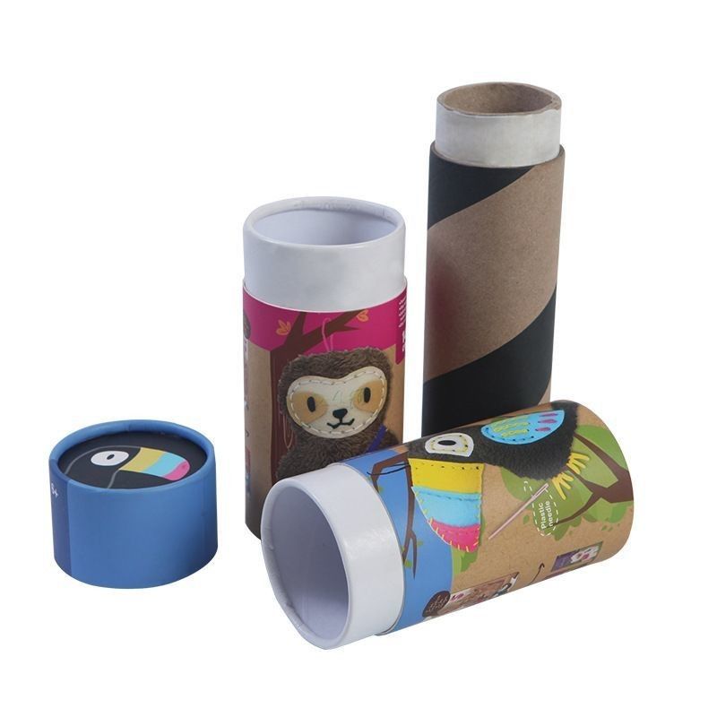 Cute Fancy Art Paper Cann Packaging Cartone ondulato cilindrico tubo di imballaggio