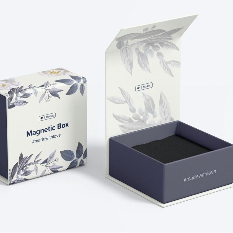 Scatola regalo magnetica a due lati con timbro a caldo Gioielli personalizzati profumi Flip Top Scatola regalo