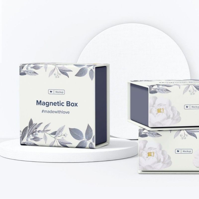 Scatola regalo magnetica a due lati con timbro a caldo Gioielli personalizzati profumi Flip Top Scatola regalo