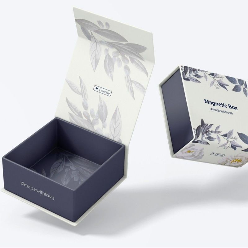 Scatola regalo magnetica a due lati con timbro a caldo Gioielli personalizzati profumi Flip Top Scatola regalo
