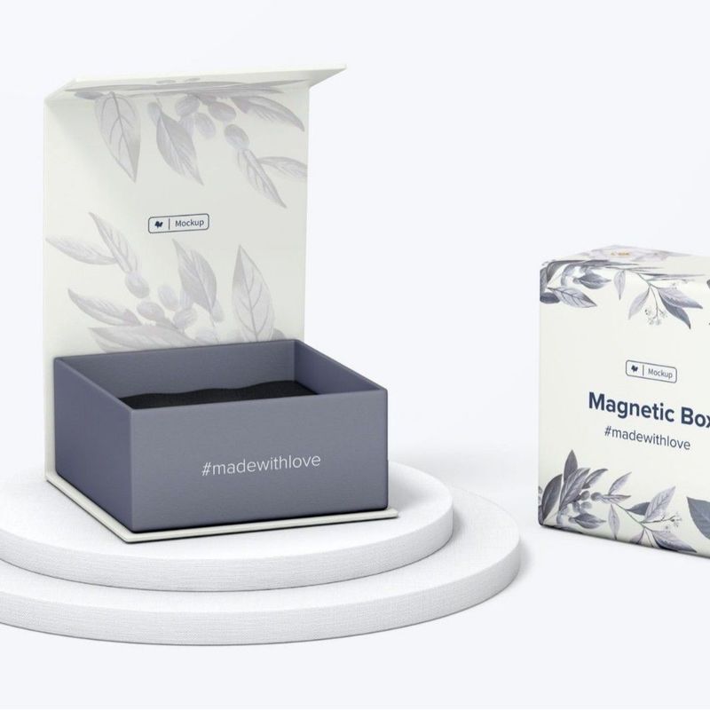 Scatola regalo magnetica a due lati con timbro a caldo Gioielli personalizzati profumi Flip Top Scatola regalo