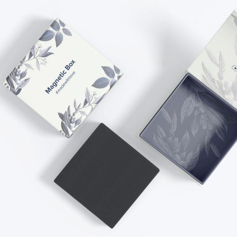 Scatola regalo magnetica a due lati con timbro a caldo Gioielli personalizzati profumi Flip Top Scatola regalo