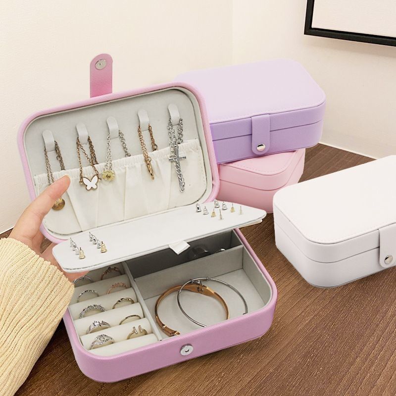 Portable Square Mini Gioielli Case Viaggio Anelli Orecchini Collare Festa di Nozze Scatola regalo