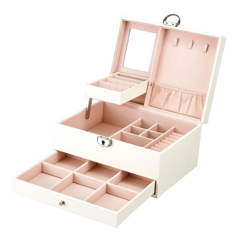 Medium Open Way Clamshell PU Set di gioielli in pelle/anello/anello/collare/braccialetto/orologio