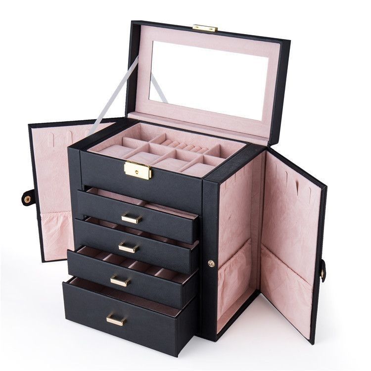 Set di gioielli in pelle per viaggiatori Scatola di imballaggio Logo personalizzato per anelli e collane