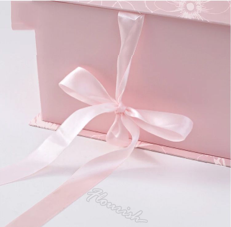 Imballaggio per regali di fiori a colori personalizzati con finestra trasparente e nastro Eco-friendly