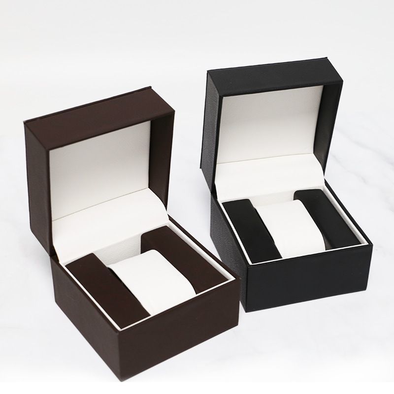 Casella di orologio in cuoio PU impermeabile con cassetto gioielli Display Box di archiviazione Logo personalizzato