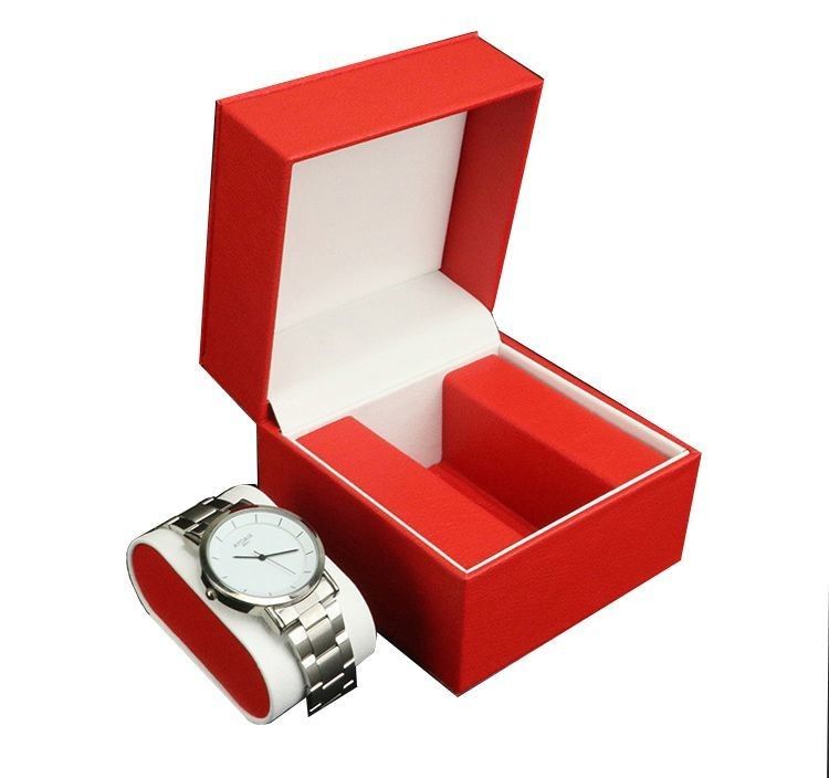 Casella di orologio in cuoio PU impermeabile con cassetto gioielli Display Box di archiviazione Logo personalizzato