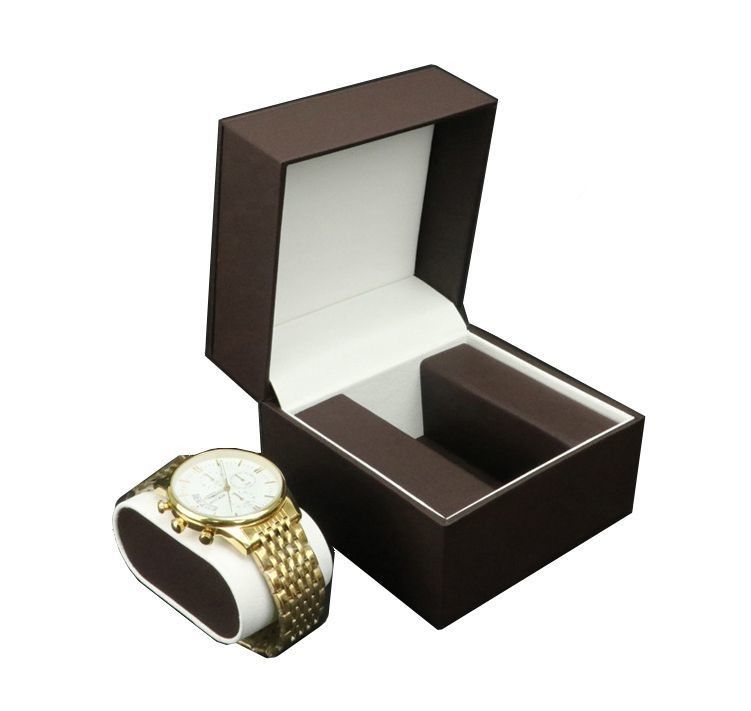 Casella di orologio in cuoio PU impermeabile con cassetto gioielli Display Box di archiviazione Logo personalizzato