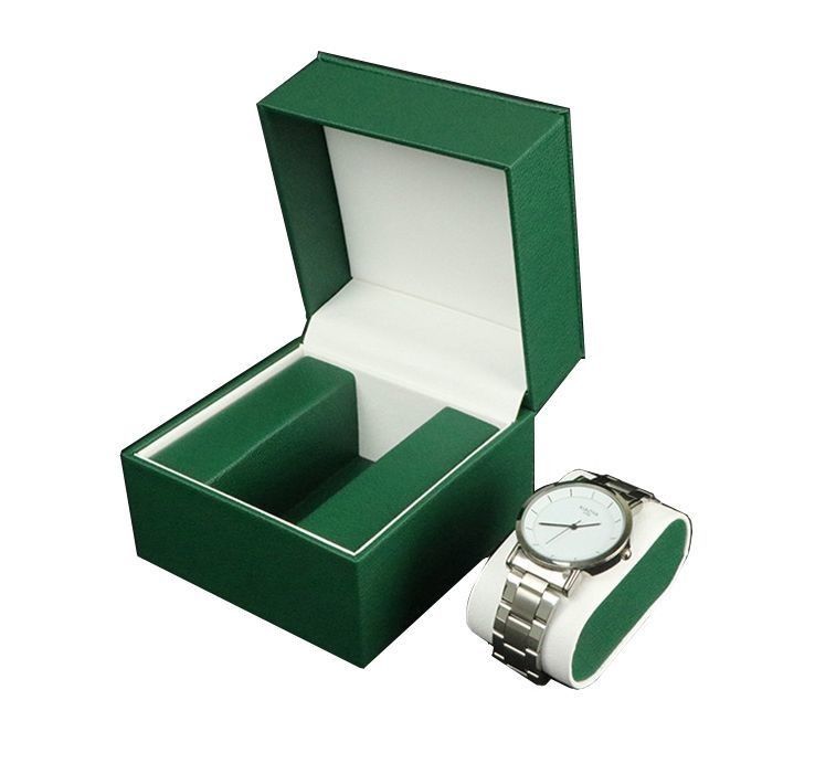 Casella di orologio in cuoio PU impermeabile con cassetto gioielli Display Box di archiviazione Logo personalizzato