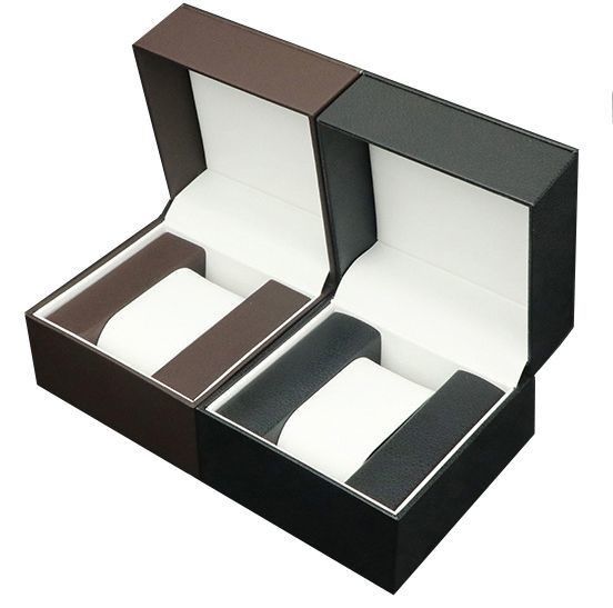 Casella di orologio in cuoio PU impermeabile con cassetto gioielli Display Box di archiviazione Logo personalizzato