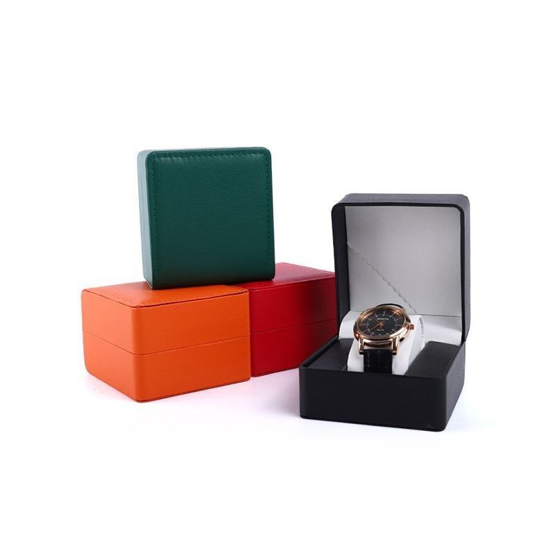 Confezionato con materiale di pelle PU carta cartone orologio confezionamento regalo scatola per l'esposizione e lo stoccaggio