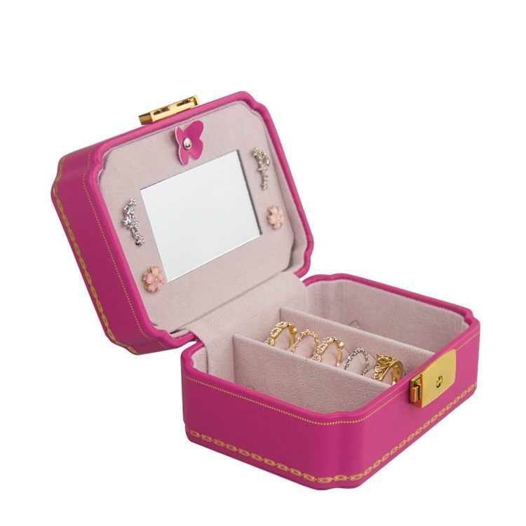 Scatola personalizzata Scatola di gioielli in PU creativa per gioielli europei Orecchino da viaggio portatile Scatola di stoccaggio per gioielli scatola doppia