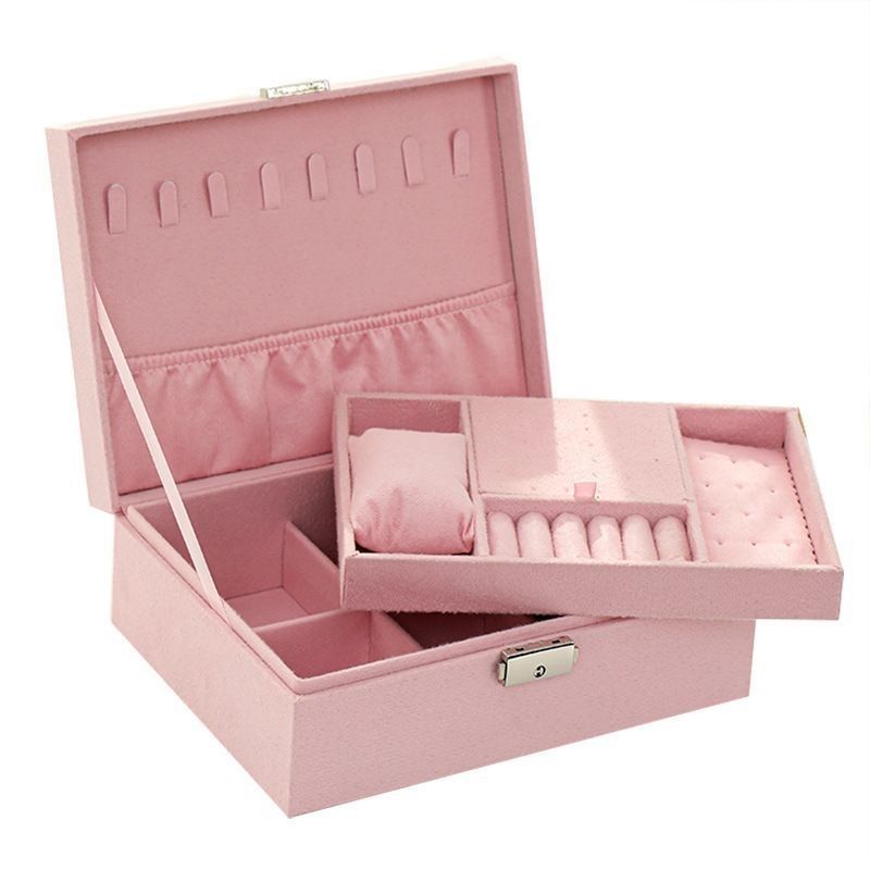 Scatola di stoccaggio di gioielli in legno di grande capacità per gioielli orecchini collana Ring Storage Solution