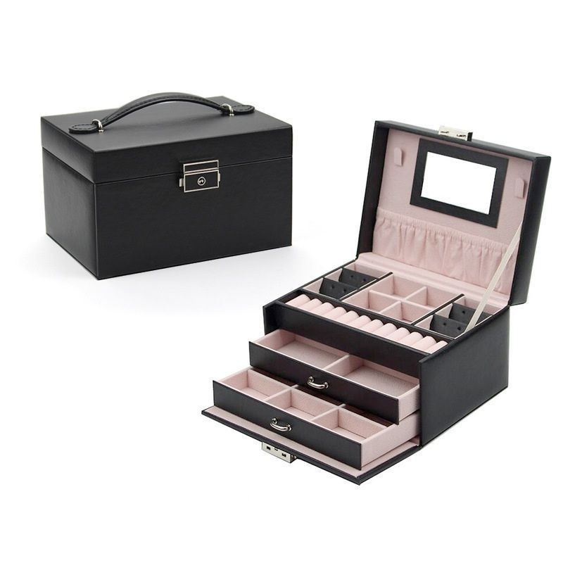 Scatola di stoccaggio di gioielli in legno di grande capacità per gioielli orecchini collana Ring Storage Solution
