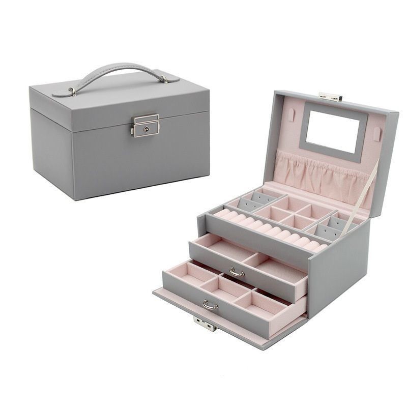 Scatola di stoccaggio di gioielli in legno di grande capacità per gioielli orecchini collana Ring Storage Solution