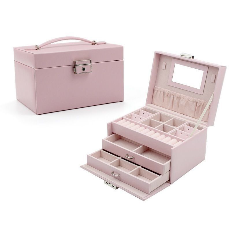 Scatola di stoccaggio di gioielli in legno di grande capacità per gioielli orecchini collana Ring Storage Solution