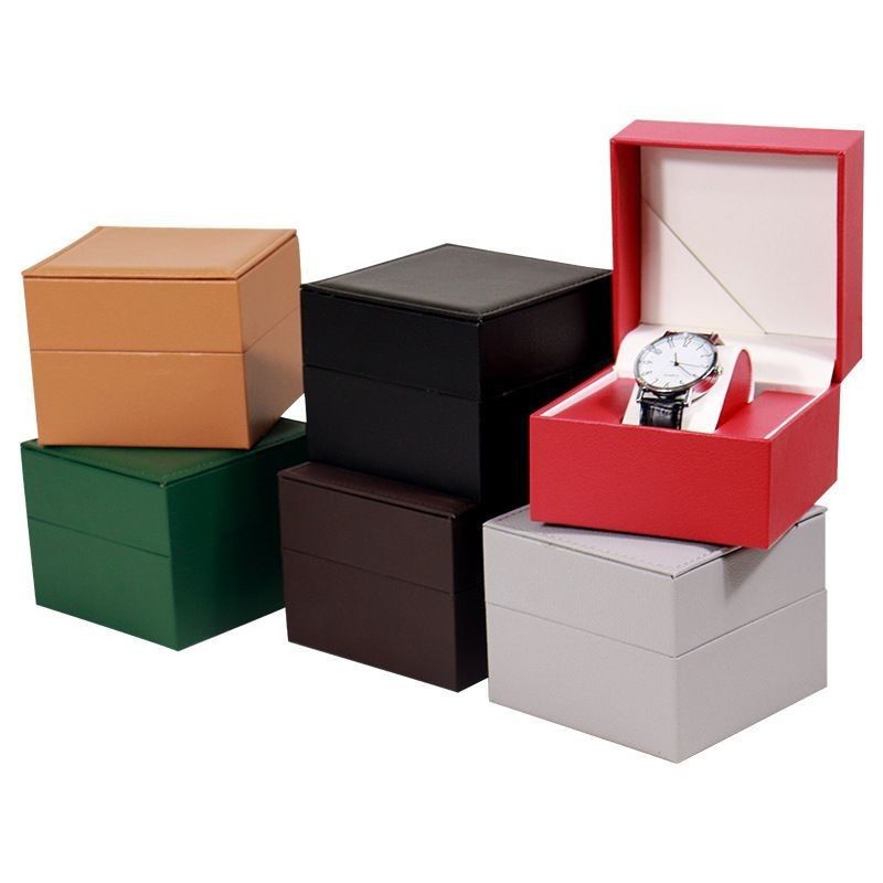 Scatole di presentazione di regali in pelle in PU in cartone d'avorio Eco-friendly per anello gioielli orologio portafoglio