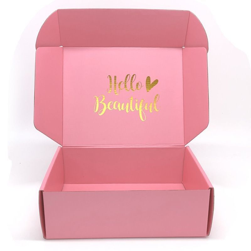 Abbigliamento rosa personalizzato Gioielli Cosmetici Make-up Alimenti Electronic Folding Cartone ondulato Scatola di posta