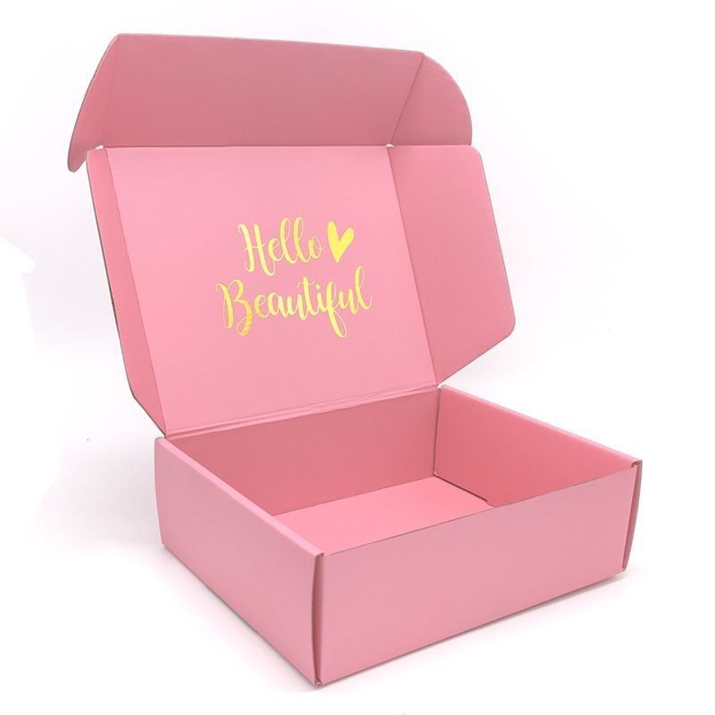 Abbigliamento rosa personalizzato Gioielli Cosmetici Make-up Alimenti Electronic Folding Cartone ondulato Scatola di posta