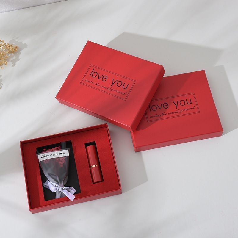 Cartone ondulato bottiglia di profumo cosmetico rossetto trucco di fiori vino carta di deposito di spedizione