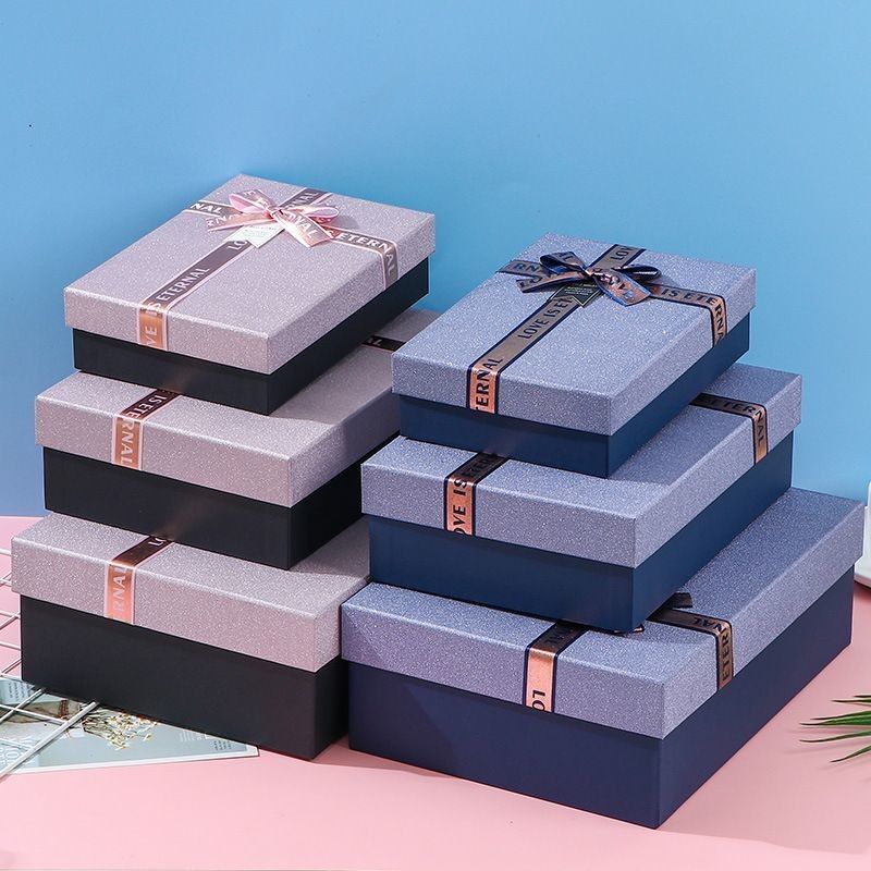 Casella regalo a nastro, cravatta, coperchio e base Caselle da regalo di lusso in carta