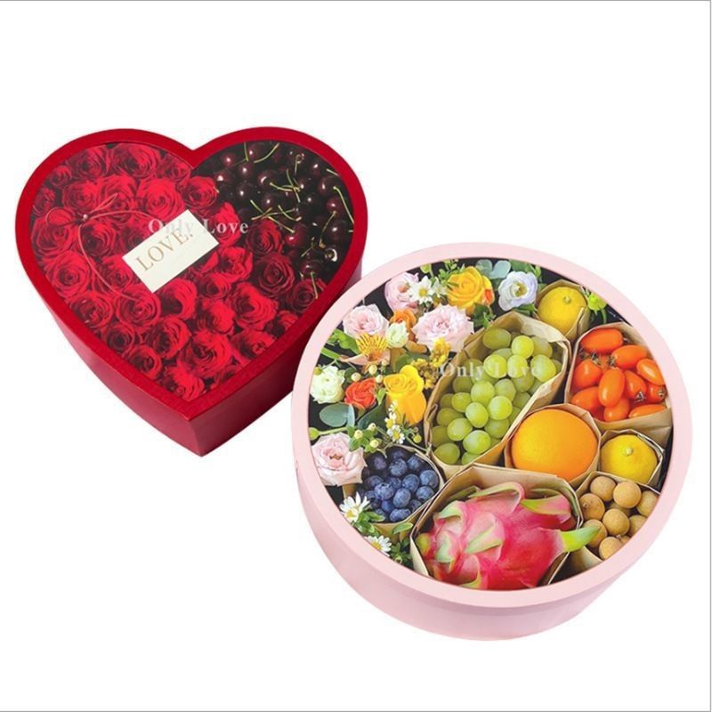 Stampa offset Cartone scatola di fiori a forma di cuore imballaggio carta scatola regalo per fiori