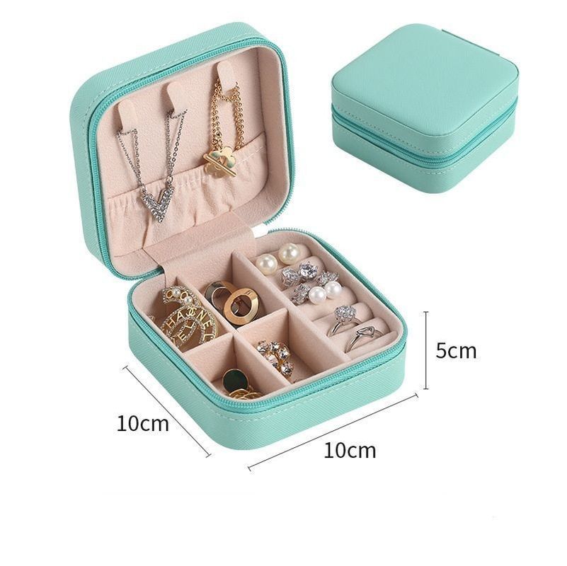 Set di gioielli quadrati Cassa regalo Mini Box per donne Ragazze Moda Solid Luxury Portatile PU Pelle PVC Cartone