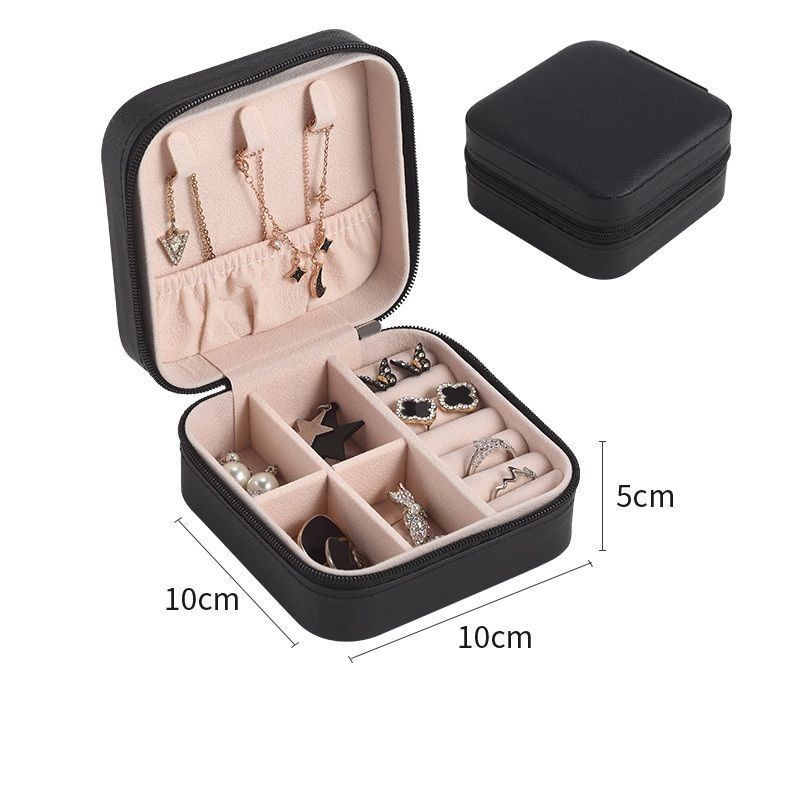 Set di gioielli quadrati Cassa regalo Mini Box per donne Ragazze Moda Solid Luxury Portatile PU Pelle PVC Cartone