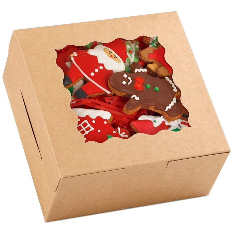 Flourish Arrivals Torta/Banarella/Caramelle Scatole pieghevoli per finestre con coperchio Soluzione di imballaggio con carta 100% di materiale riciclato