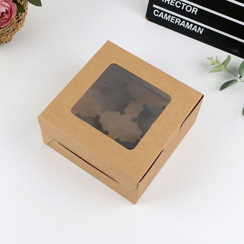 Flourish Arrivals Torta/Banarella/Caramelle Scatole pieghevoli per finestre con coperchio Soluzione di imballaggio con carta 100% di materiale riciclato