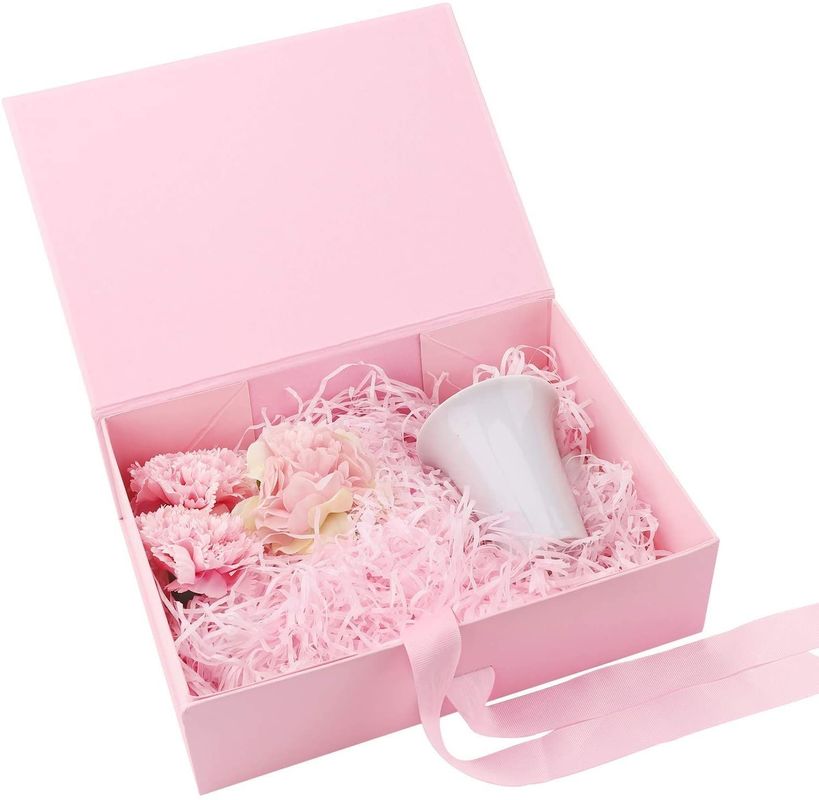 Scatola regalo magnetica pieghevole con nastro rigido Scatola di imballaggio in cartone per tazze di sapone profumato