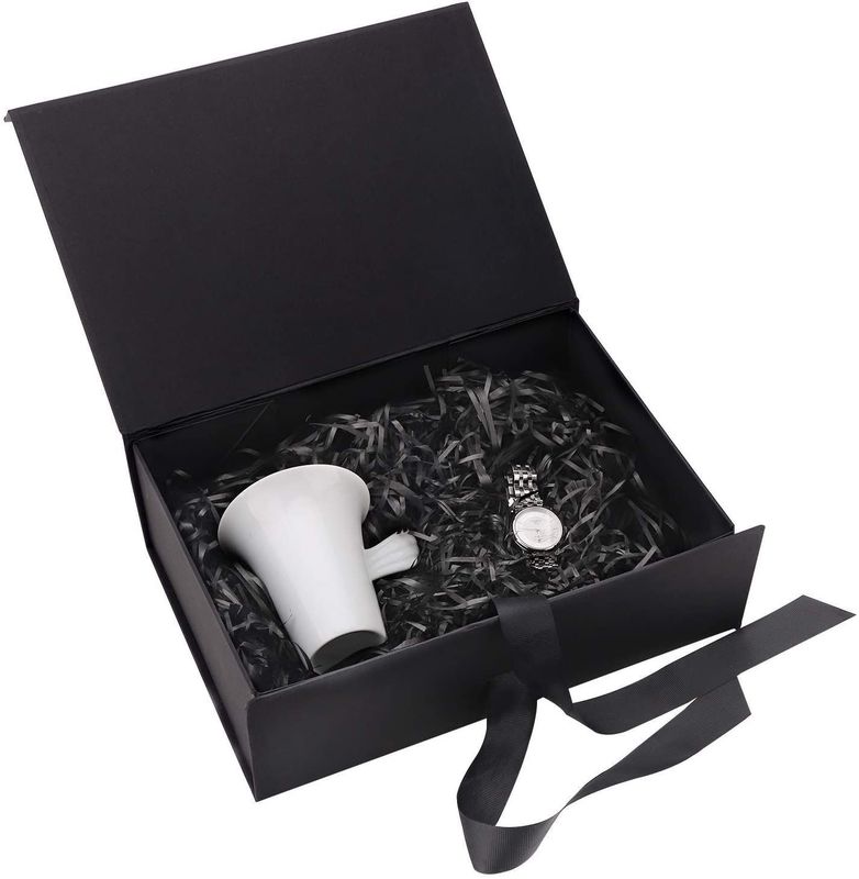 Scatola regalo magnetica pieghevole con nastro rigido Scatola di imballaggio in cartone per tazze di sapone profumato