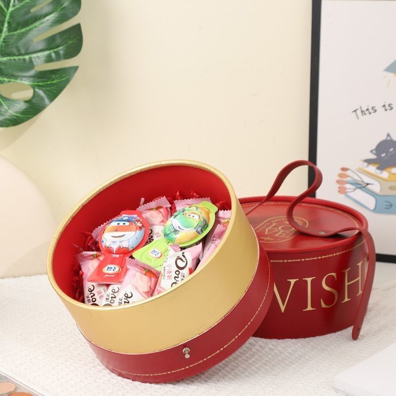 Confezione per scatole regalo a cilindro rotondo su misura per lo stoccaggio cibo dolcizia cioccolato gioielli di vino