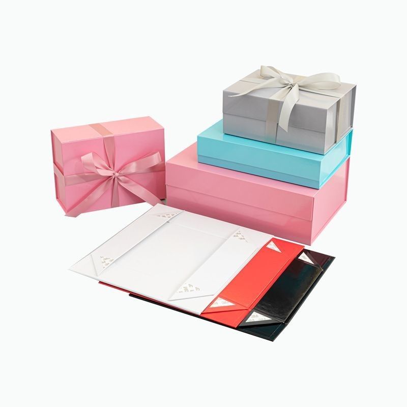 Decorazioni natalizie Scatole regalo pieghevole in carta Gioielli cosmetici Scatole di cartone pieghevole