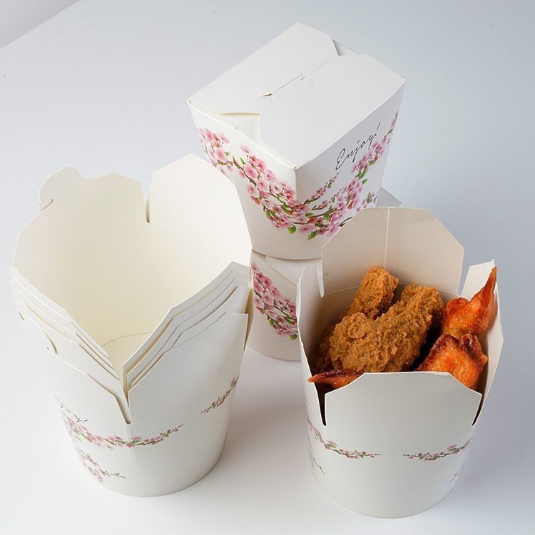 Scatola regalo cartacea bianca personalizzata Scatola di imballaggio di fast food cartacea per snack da ristorante