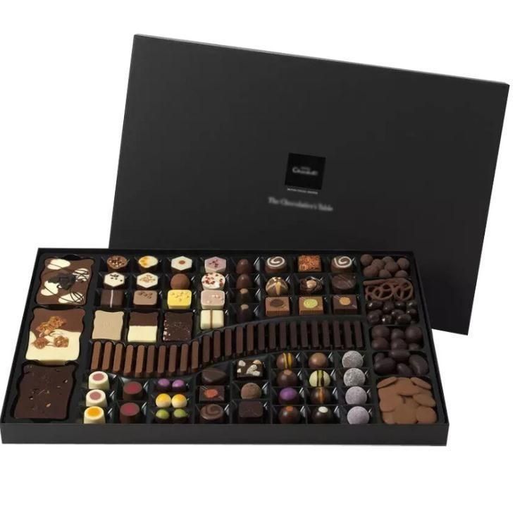 Cartone regalo personalizzato in carta nera Magnetico Cartoni di imballaggio per cibo e dolci