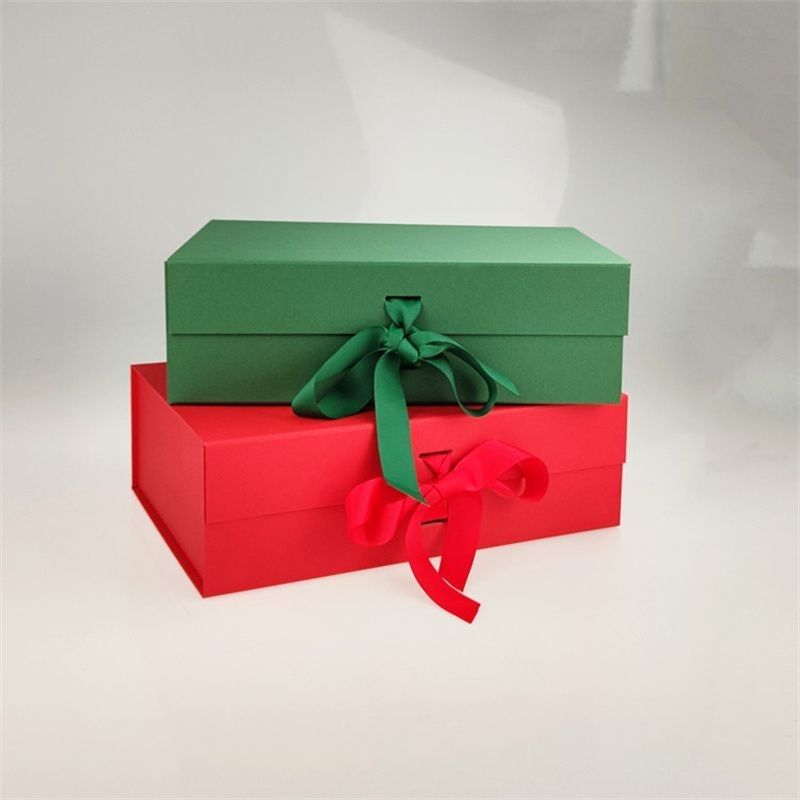Scatola regalo in carta cartonata magnetica pieghevole con maniglia a nastro per gioielli