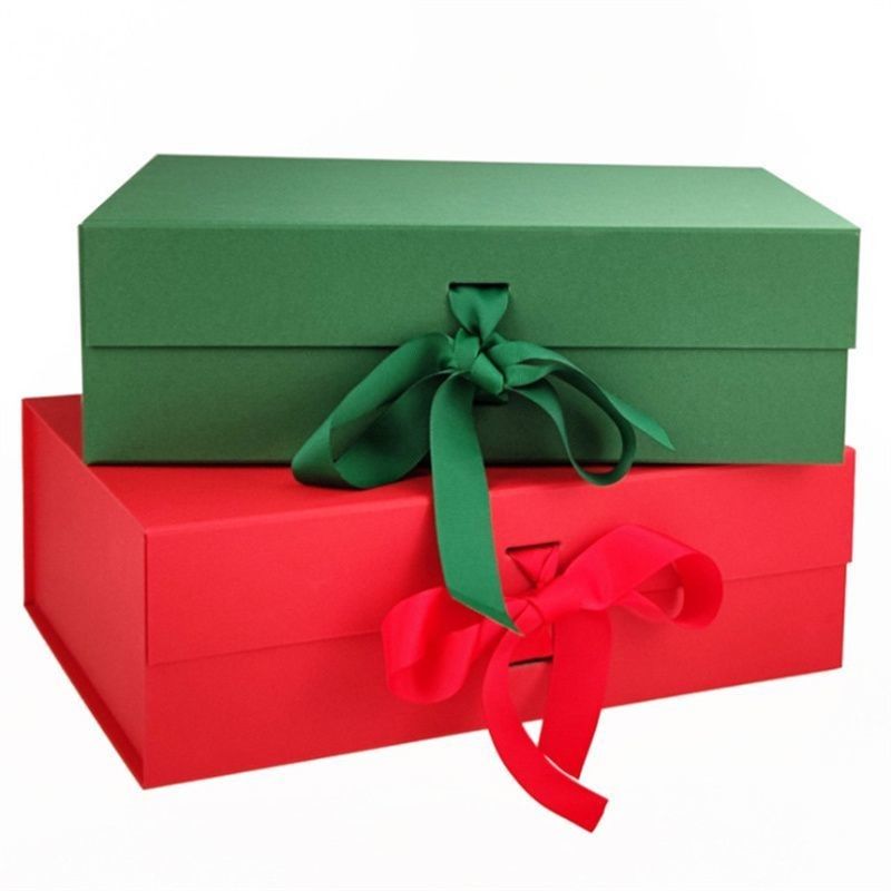 Scatola regalo in carta cartonata magnetica pieghevole con maniglia a nastro per gioielli