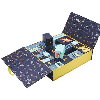 Contenitore di regalo riciclabile di conto alla rovescia di Natale dell'OEM, Advent Calendar Boxes vuoto a perfetta tenuta